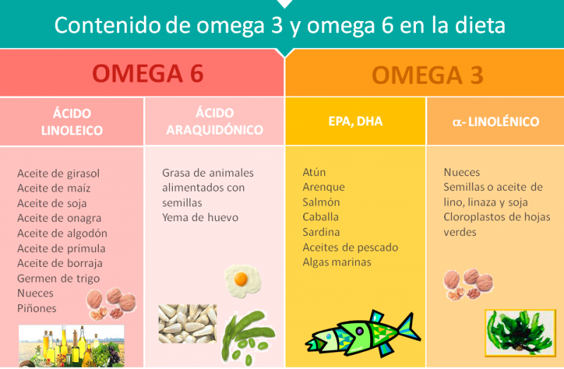 Contenido en omega 3 y 6. Imagen: HSJDBCN