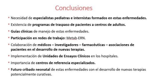 Conclusiones del grupo de Enfermedades lisosomales