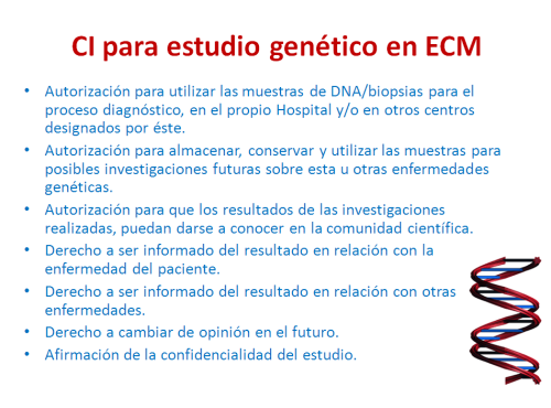 CI para estudio genético en ECM