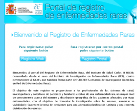 Web del Registro Nacional de Enfermedades Raras